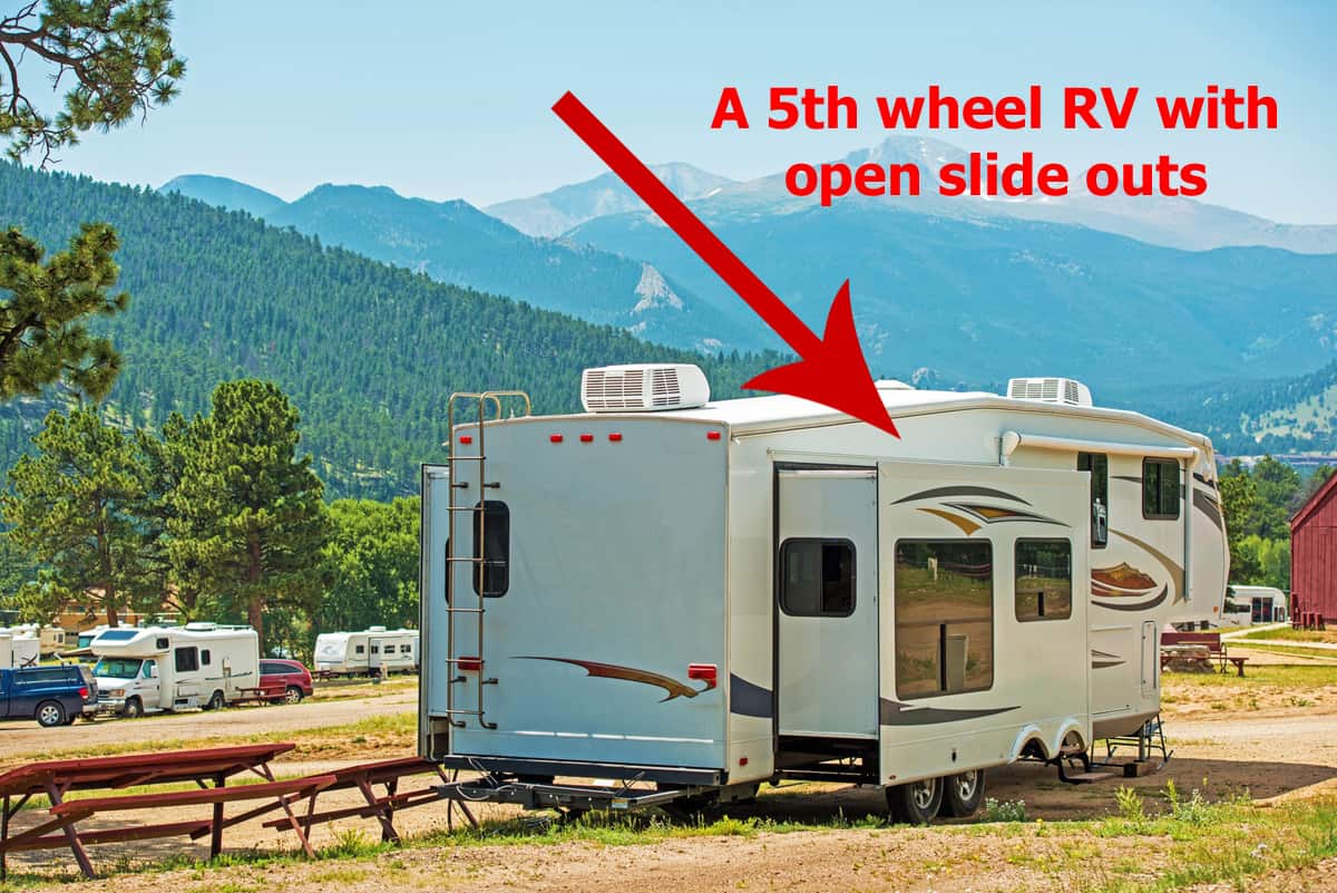 RV with slide outs open