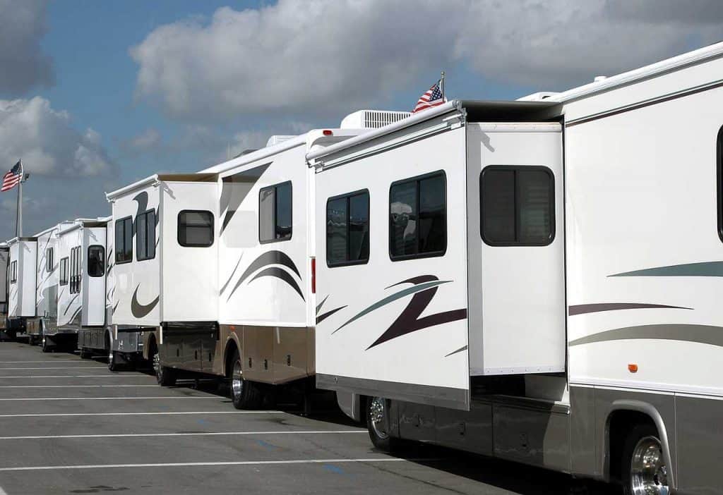 Recreational Vehicles lined up