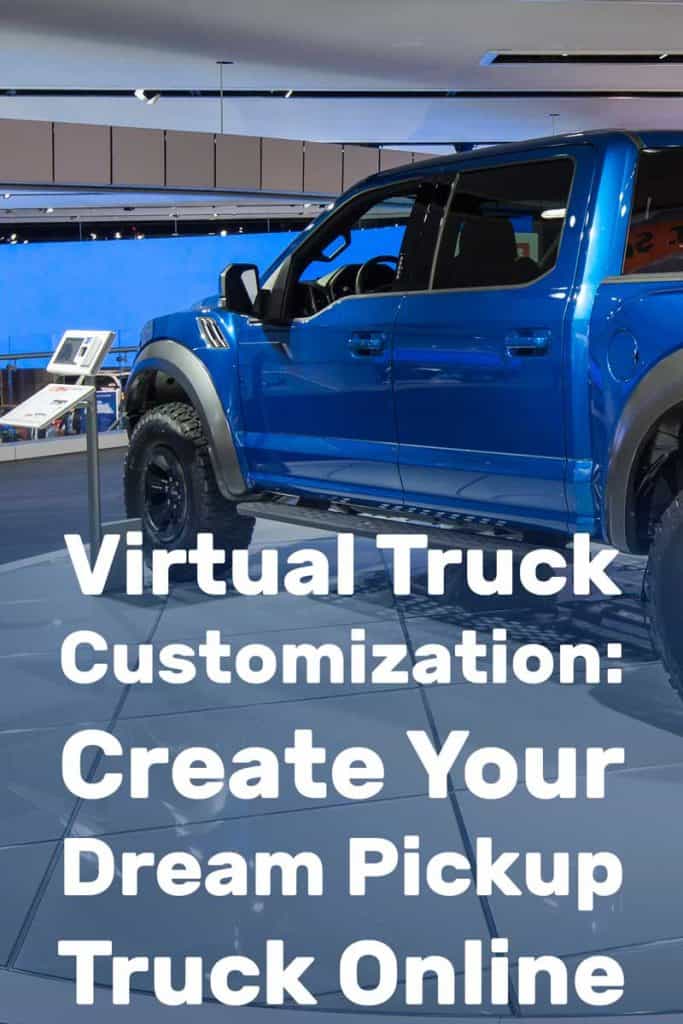 A blue pickup truck on display, Virtual Truck Customization: Create Your Dream Pickup Truck Online